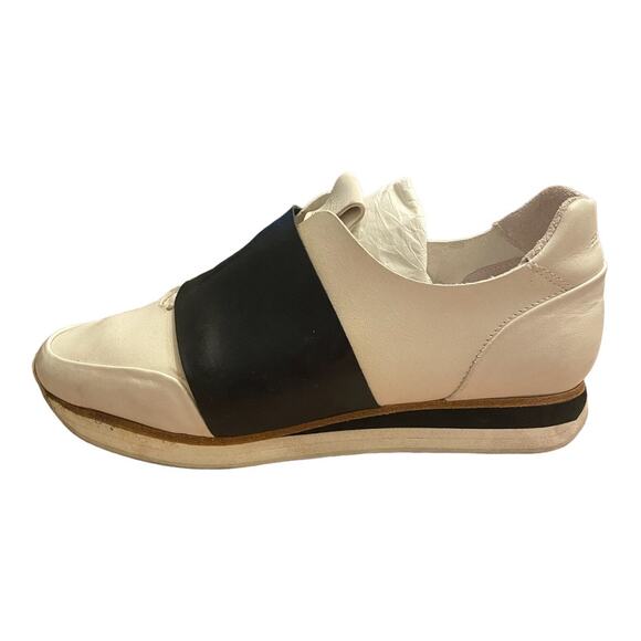 Rag & Bone Dylan Elastic Runner Sneaker Shoes Slip On Leather White Black Sz 9.5 - Picture 7 of 12